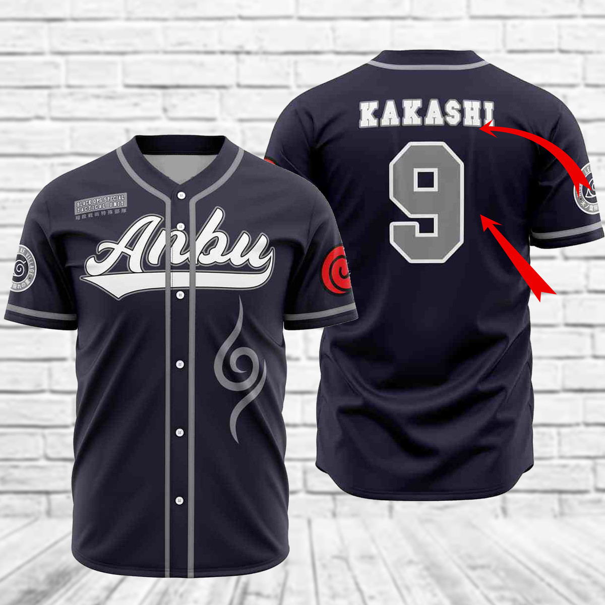 Personalized Anbu Kakashi Baseball Jersey