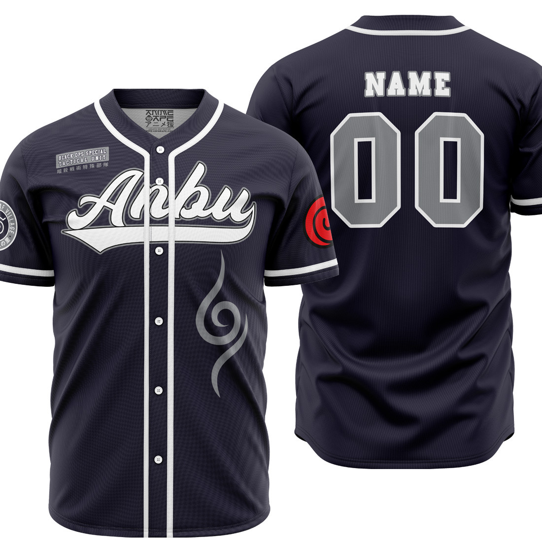 Personalized Anbu Kakashi Naruto Baseball Jersey