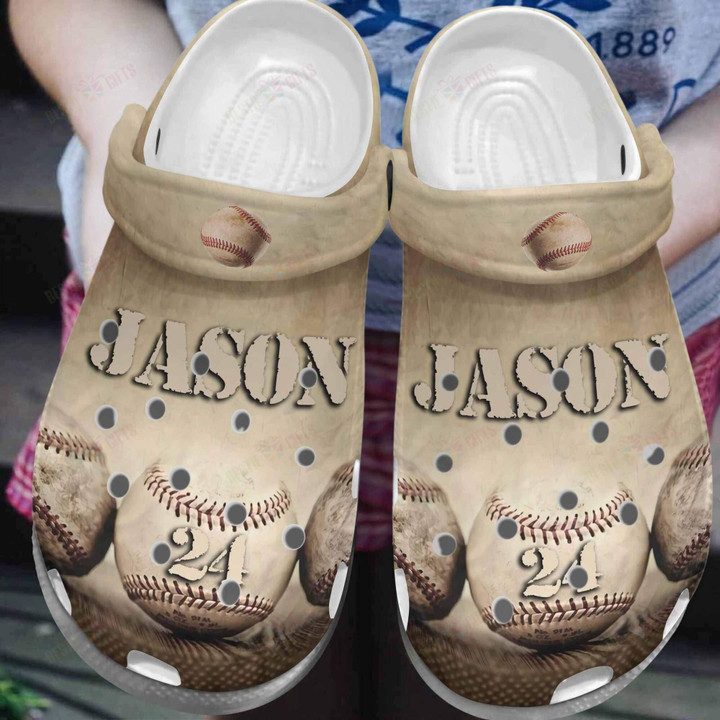 Personalized Baseball Ball Crocs Classic Clogs Shoes