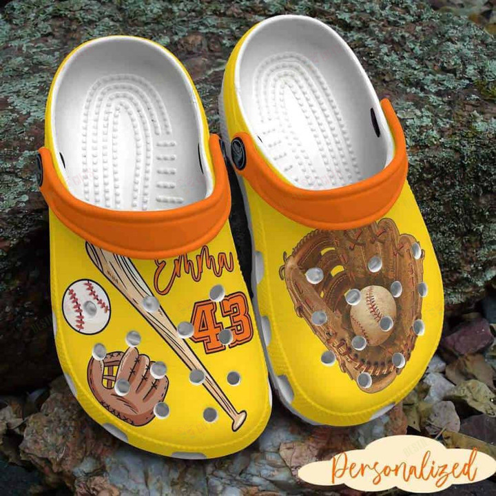 Personalized Baseball Batter Crocs Classic Clogs Shoes