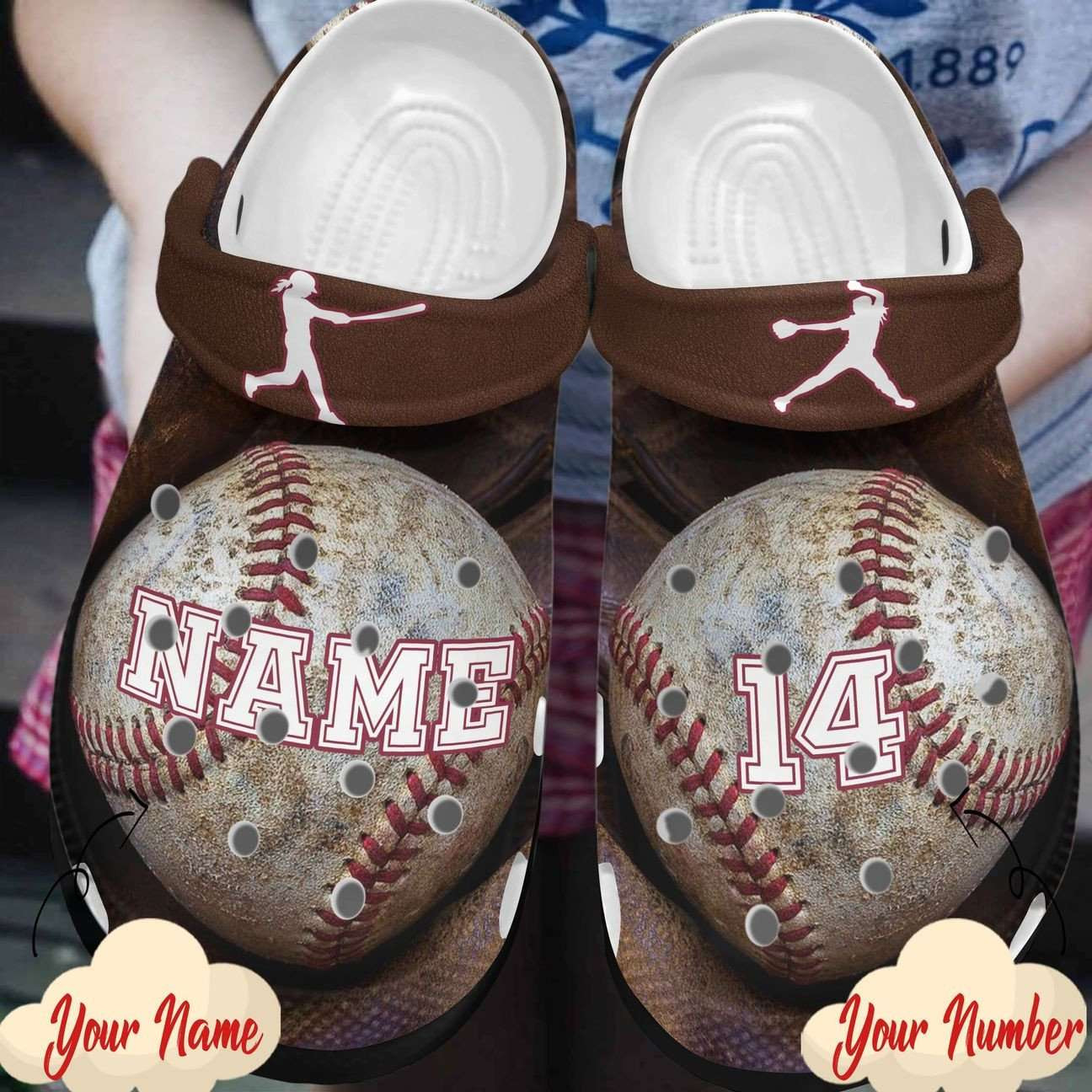 Personalized Baseball Crocs Crocband Clogs