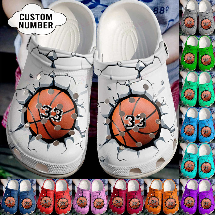 Personalized Basketball Broken Wall Crocs Classic Clogs Shoes