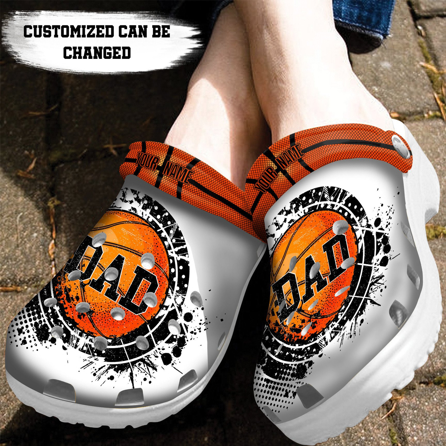 Personalized Basketball Dad Crocs Clog Shoes Fathers Custom Crocs