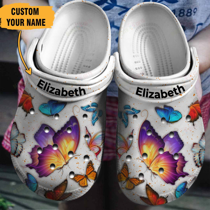 Personalized Best Gifts For Butterfly Lovers Crocs Classic Clogs Shoes