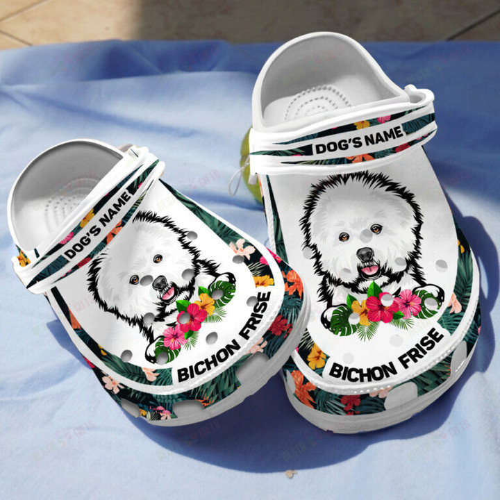 Personalized Bichon Frise Crocs Classic Clogs Shoes