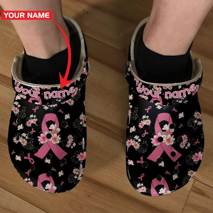 Personalized Breast Cancer Crocs Classic Clogs Shoes
