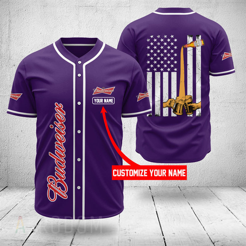 Personalized Budweiser Beer Baseball Jersey, Unisex Jersey Shirt for Men Women