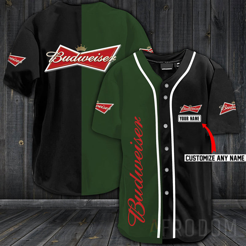 Personalized Budweiser King Of Beer Baseball Jersey, Unisex Jersey Shirt for Men Women