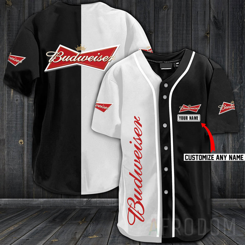 Personalized Budweiser King Of Beer Baseball Jersey, Unisex Jersey Shirt for Men Women