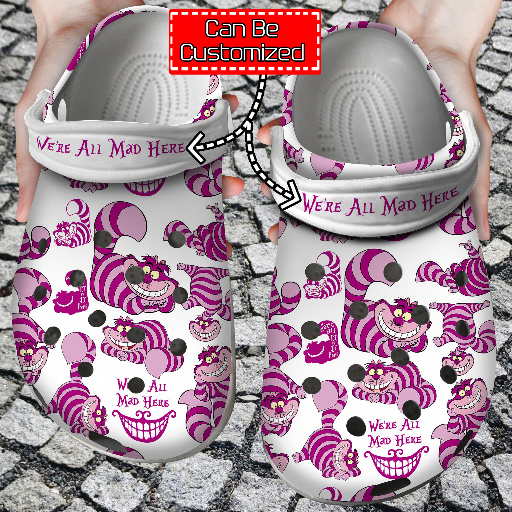 Personalized Cheshire Cat Cute Crocs Clog Shoes Cat Crocs