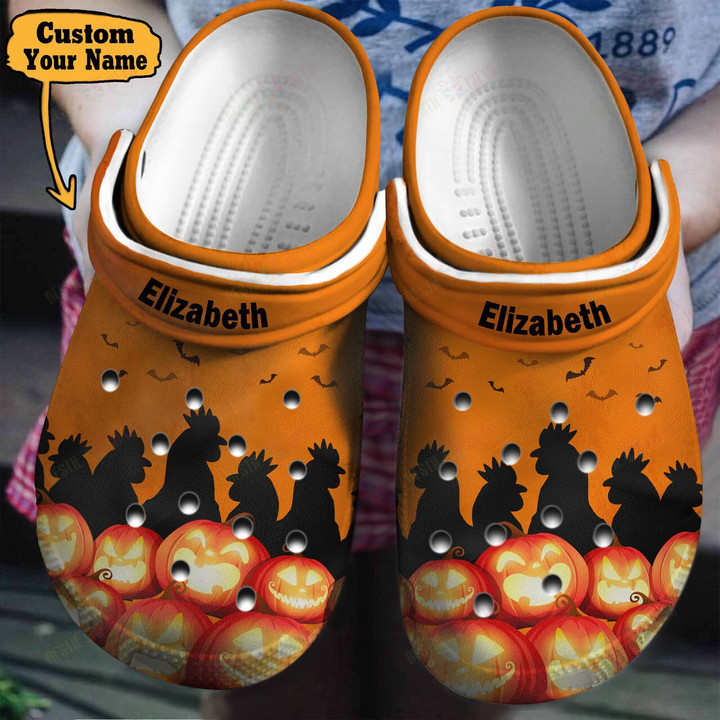 Personalized Chicken Halloween Best Gifts For Chicken Lovers Crocs Classic Clogs Shoes