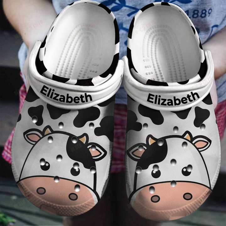 Personalized Cow Face Print Crocs Classic Clogs Shoes