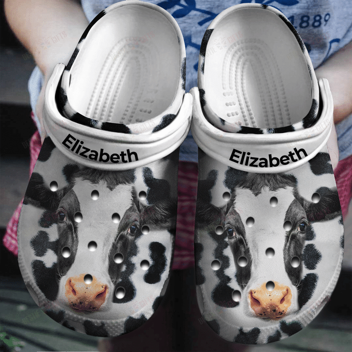 Personalized Cow Head Crocs Classic Clogs Shoes
