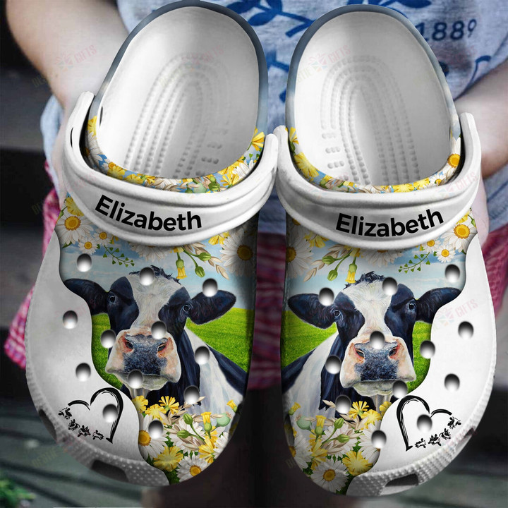 Personalized Cow Heart Crocs Classic Clogs Shoes