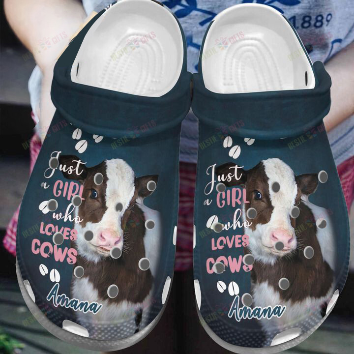 Personalized Cow Lover Girl Crocs Classic Clogs Shoes