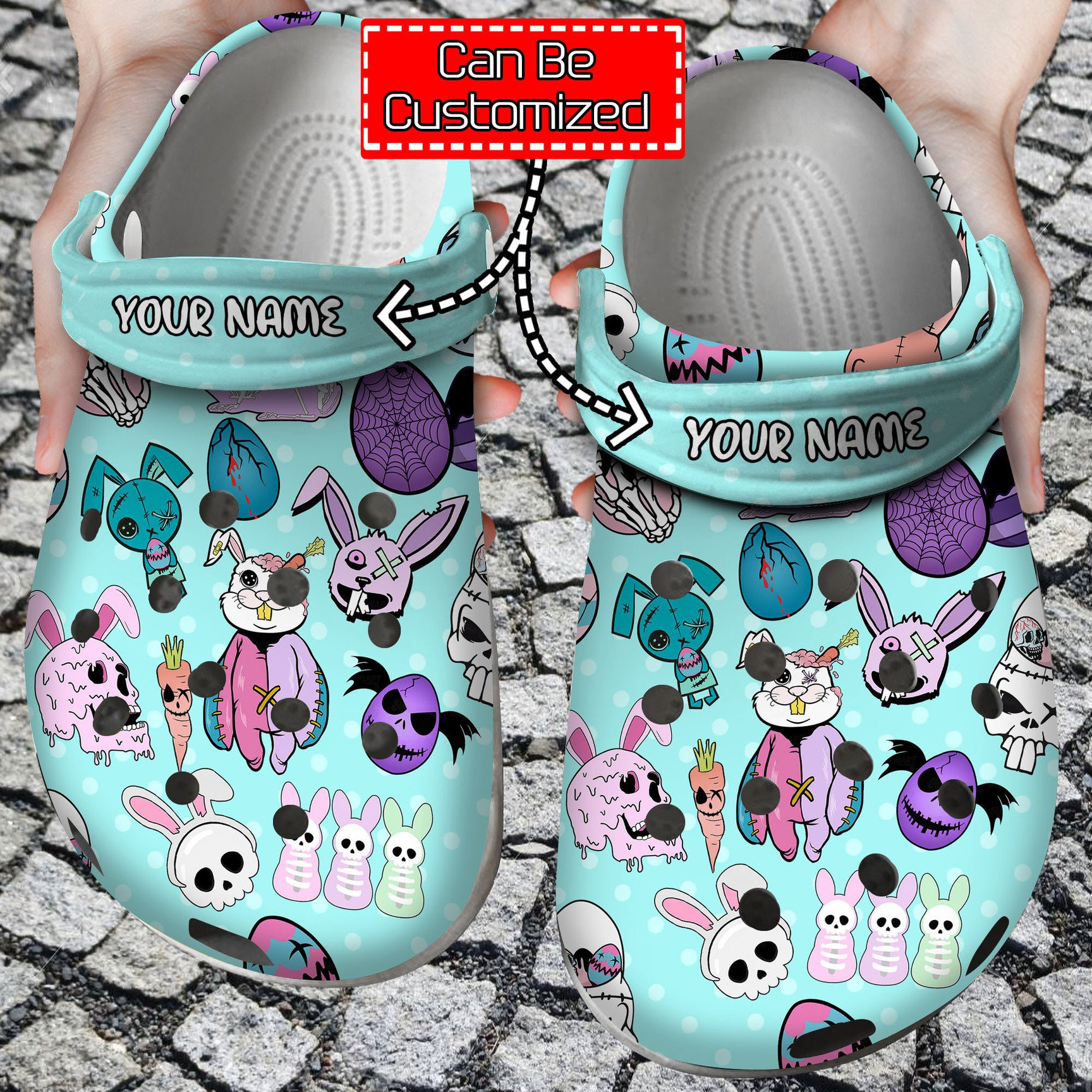 Personalized Creepy Cute Spooky Easter Crocs Clog Shoes Easter Crocs