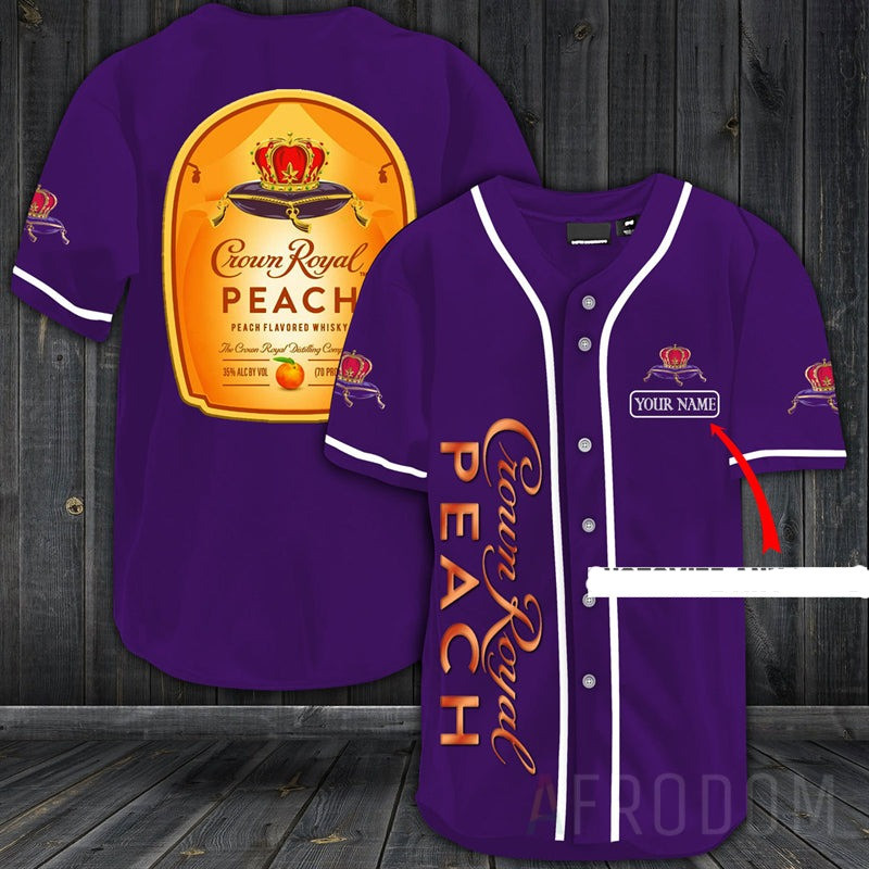 Personalized Crown Royal Peach Baseball Jersey