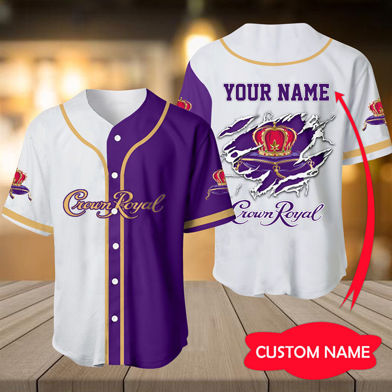 Personalized Crown Royal Whiskey Baseball Jersey
