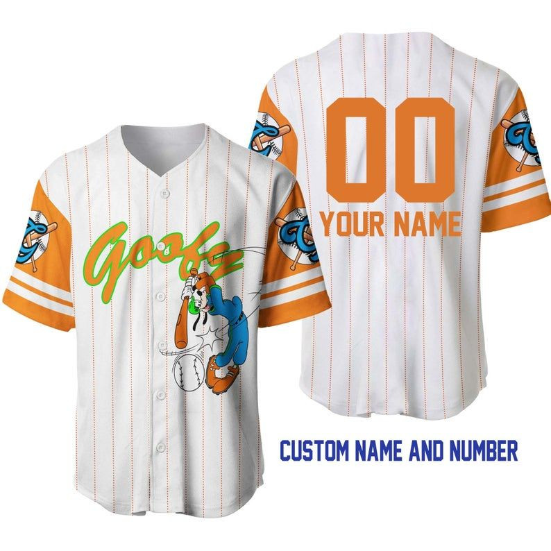 Personalized Custom Name And Number Goofy Friend Disney Baseball Jerseyer Jersey, Unisex Jersey Shirt for Men Women