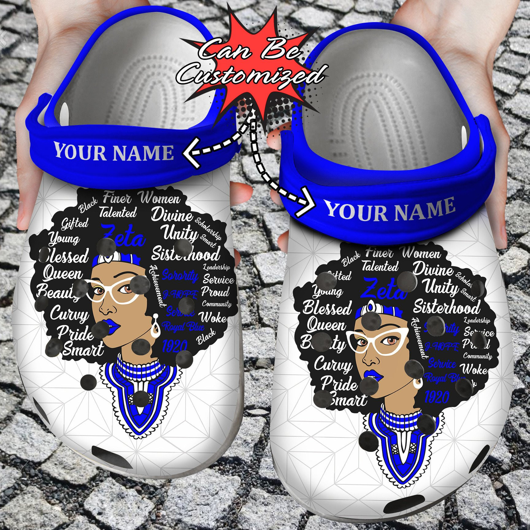 Personalized Cute Afro Girl Zeta Queen Crocs Clog Shoes Custom Crocs
