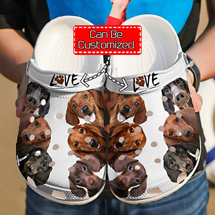 Personalized Dachshund Doxies Love Crocs Clog Shoes Dog Crocs