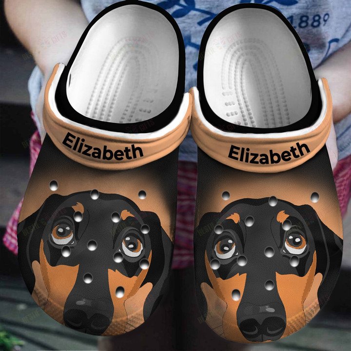 Personalized Dachshund Face Print Crocs Classic Clogs Shoes