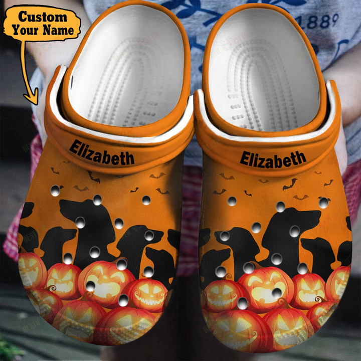 Personalized Dachshund Halloween Crocs Classic Clogs Shoes