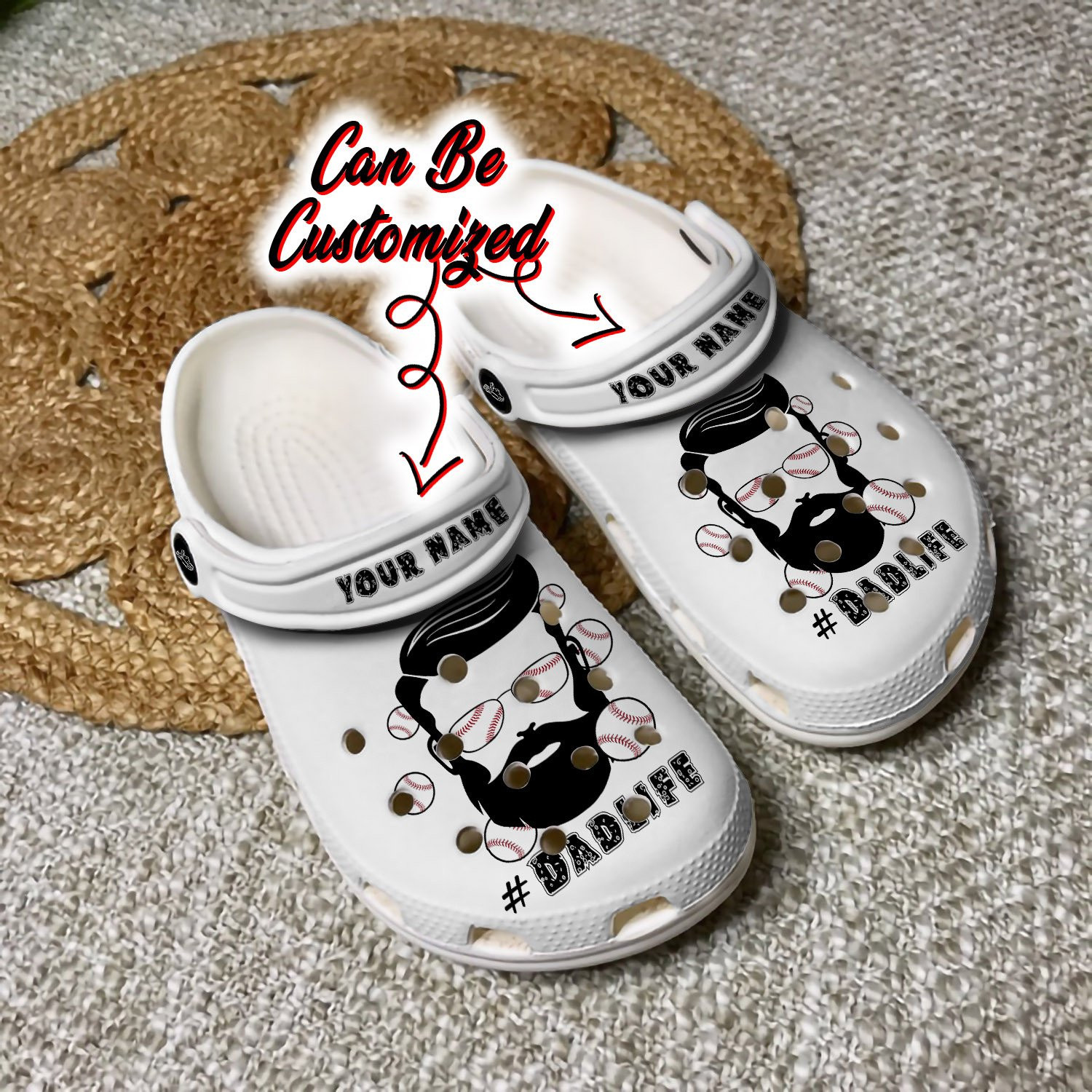 Personalized Dadlife With Baseball Sport Gift For Father Crocs Clog Shoes Fathers Custom Crocs