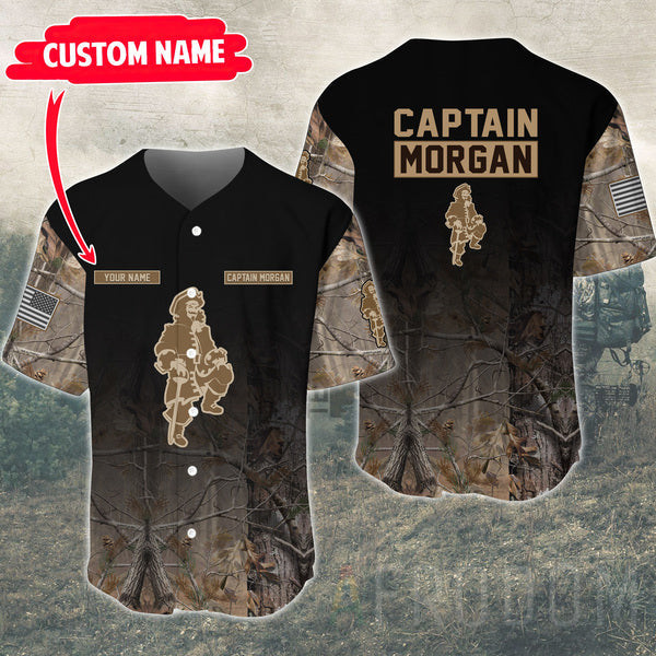 Personalized Deer Hunting Captain Morgan Baseball Jersey, Unisex Jersey Shirt for Men Women