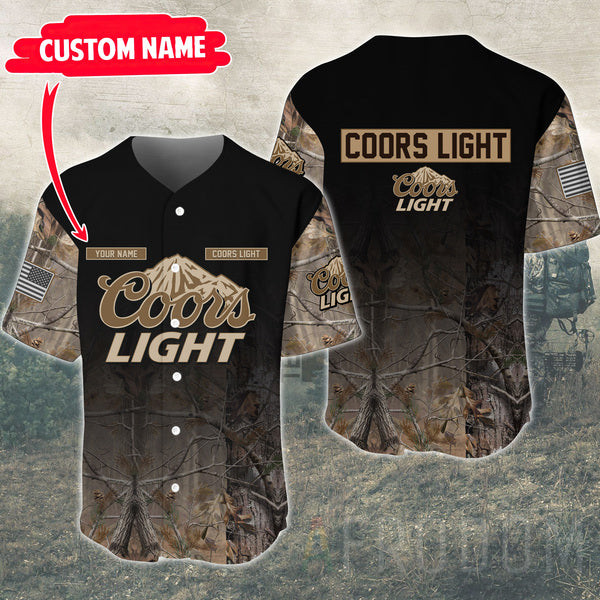 Personalized Deer Hunting Coors Light Baseball Jersey