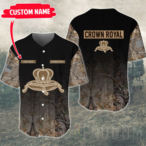 Personalized Deer Hunting Crown Royal Baseball Jersey, Unisex Jersey Shirt for Men Women
