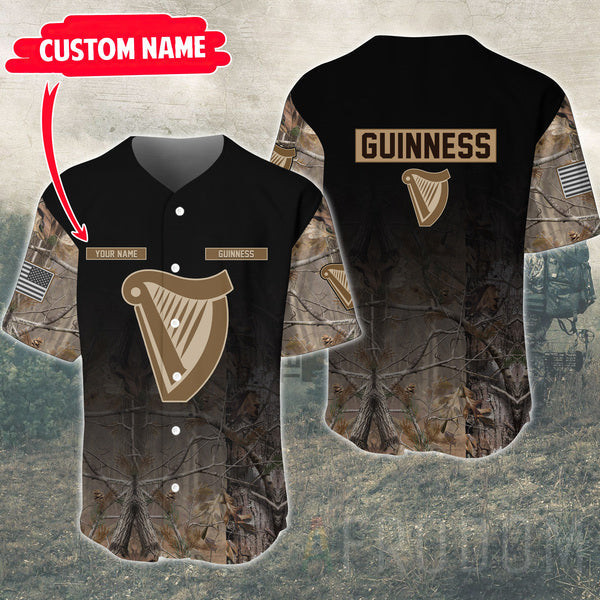 Personalized Deer Hunting Guinness Baseball Jersey, Unisex Jersey Shirt for Men Women