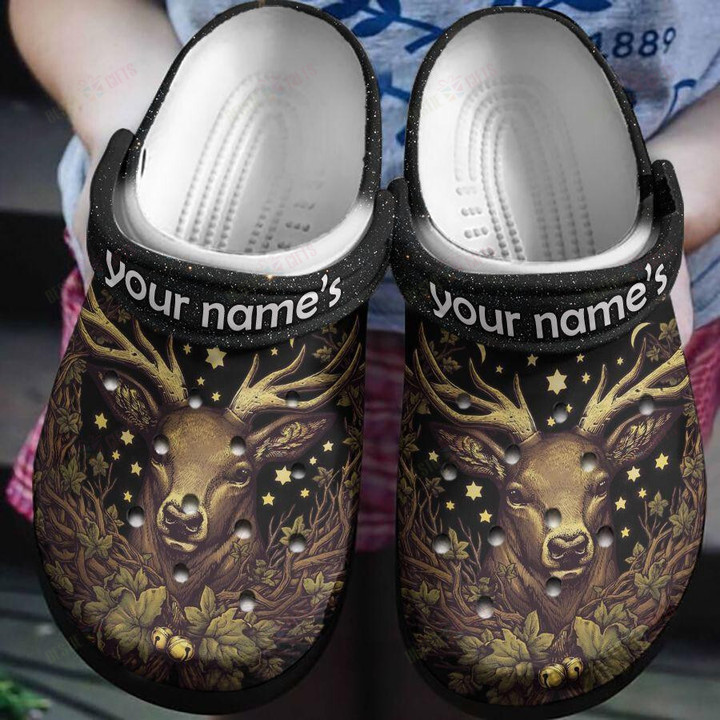 Personalized Deer In The Night Sky Stars Coors Light Crocs Classic Clogs Shoes