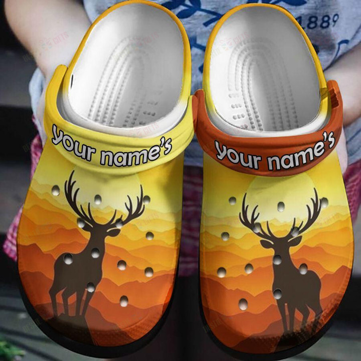 Personalized Deer On The Hillside Deer Mountain Crocs Classic Clogs Shoes