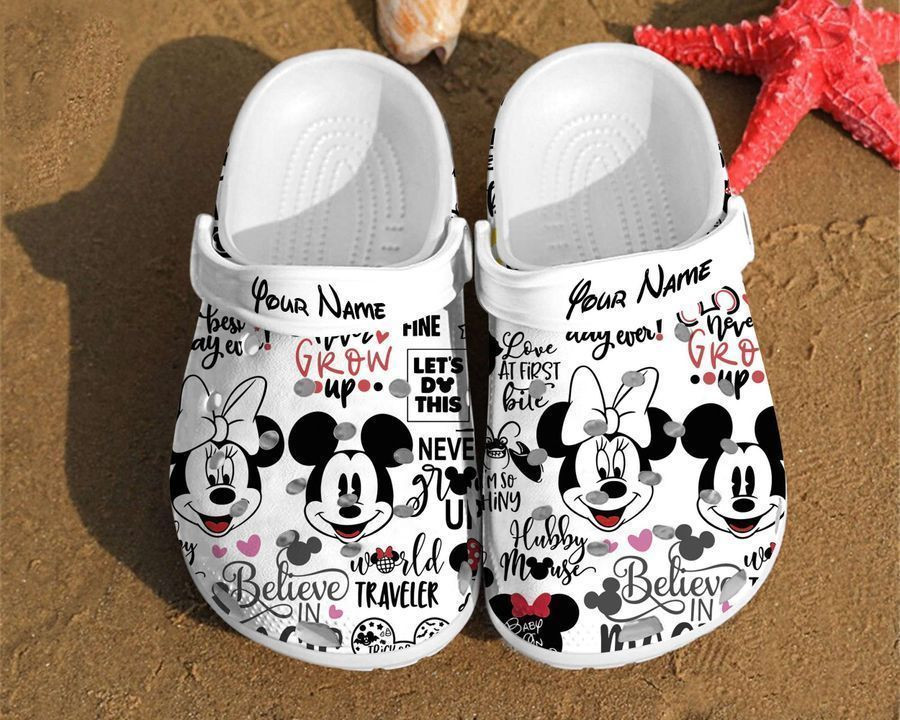 Personalized Disney Pattern Mickey Mouse Unique Gifts For Fans Crocs Clog Shoes