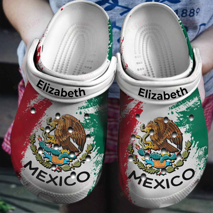 Personalized Eagle And Snake Mexico Flag Mexican Pride Gift Crocs Classic Clogs Shoes