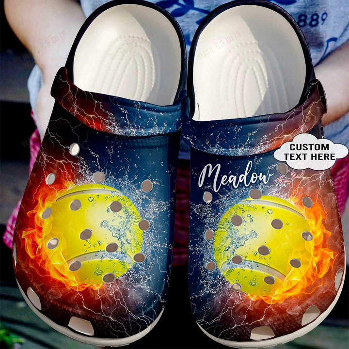 Personalized Fire And Water Tennis Crocs Classic Clogs Shoes