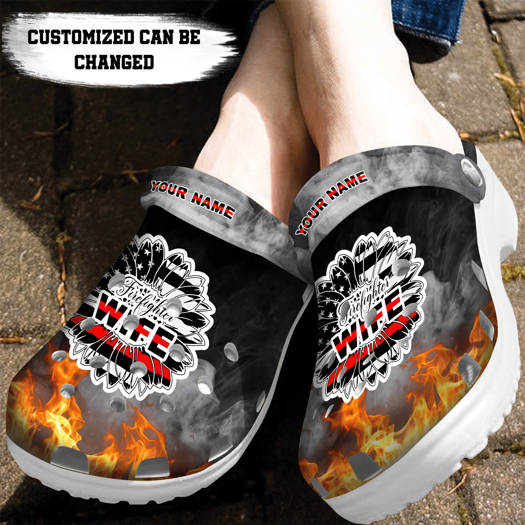 Personalized Firefighter Wife Crocs Clog Shoes Firefighter Crocs
