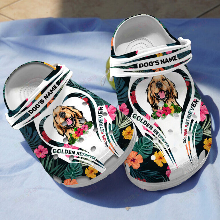 Personalized Golden Retriever Crocs Classic Clogs Shoes