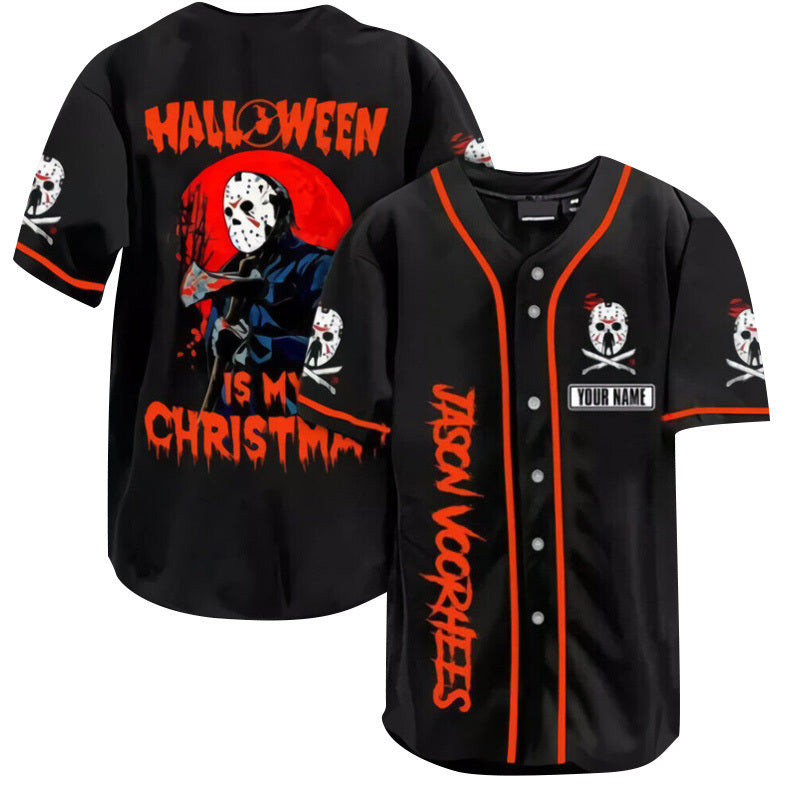 Personalized Halloween Is My Christmas Jason Voorhees Jersey Shirt