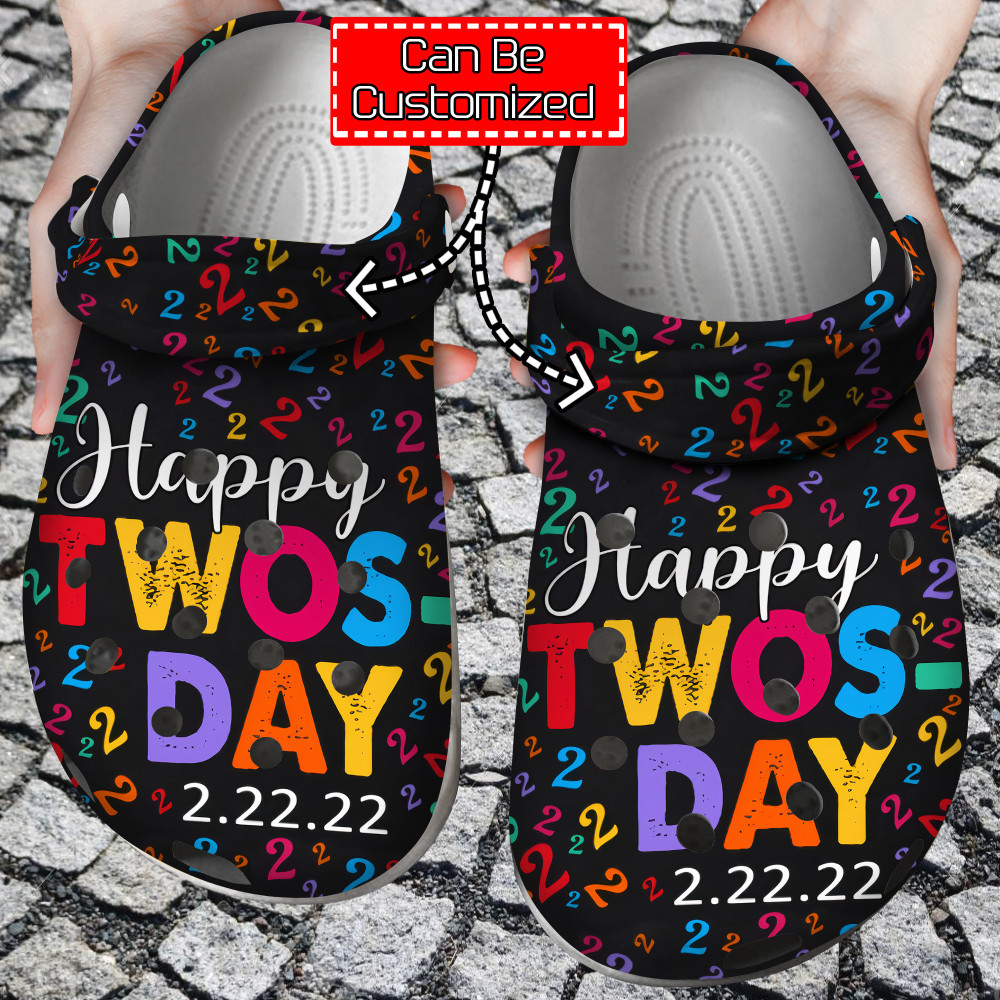 Personalized Happy Twosday 22222 Crocs Clog Shoes For Men And Women