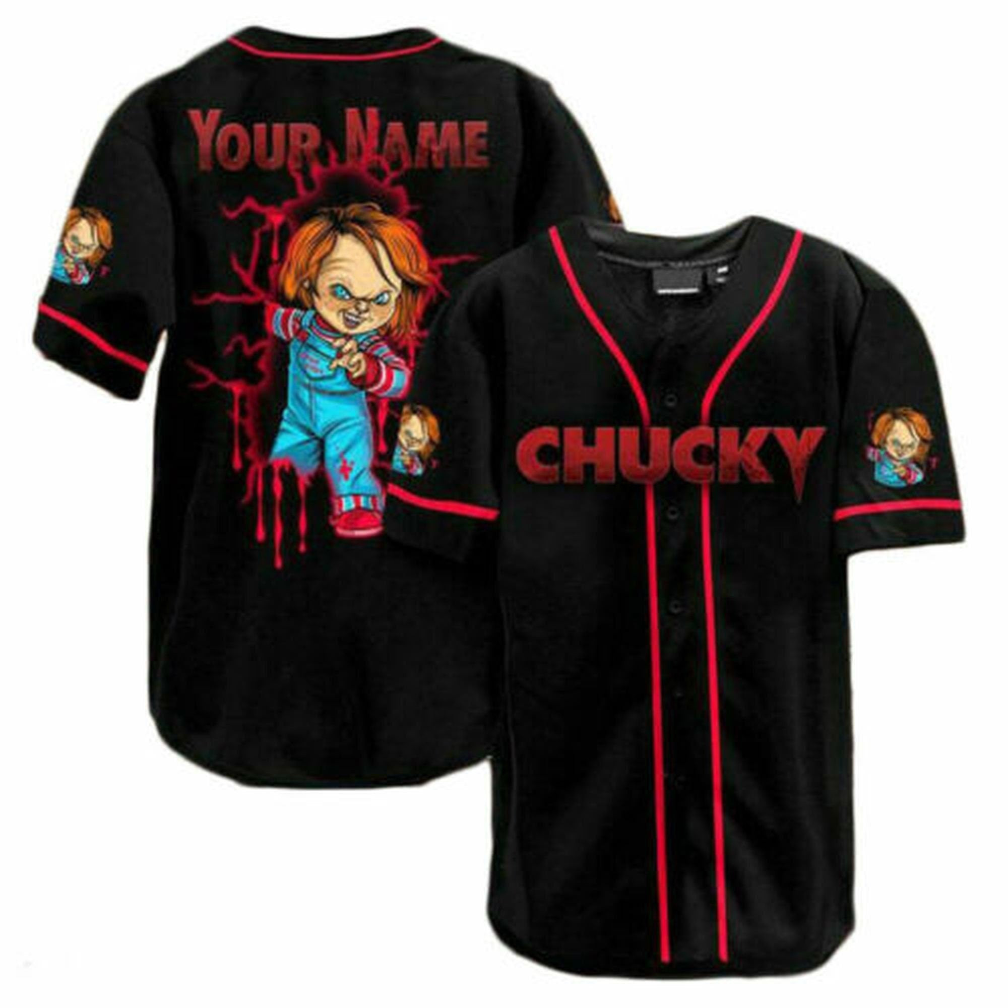 Personalized Horror Doll Chucky ChildS Play Baseball Jersey