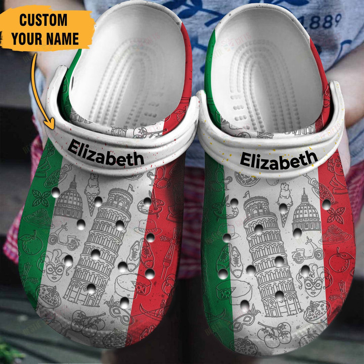 Personalized Italia Flag Crocs Classic Clogs Shoes