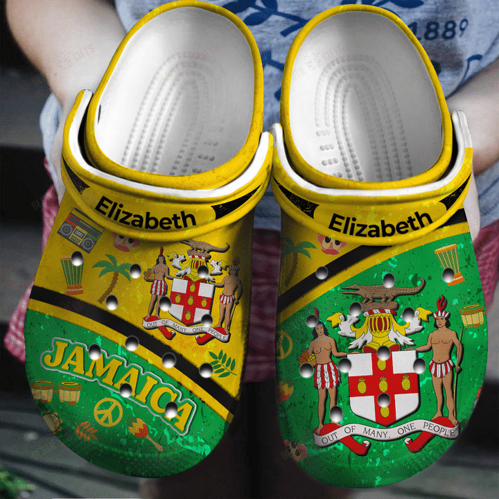 Personalized Jamaican Symbols Combined With Jamaica Flag Crocs Classic Clogs Shoes