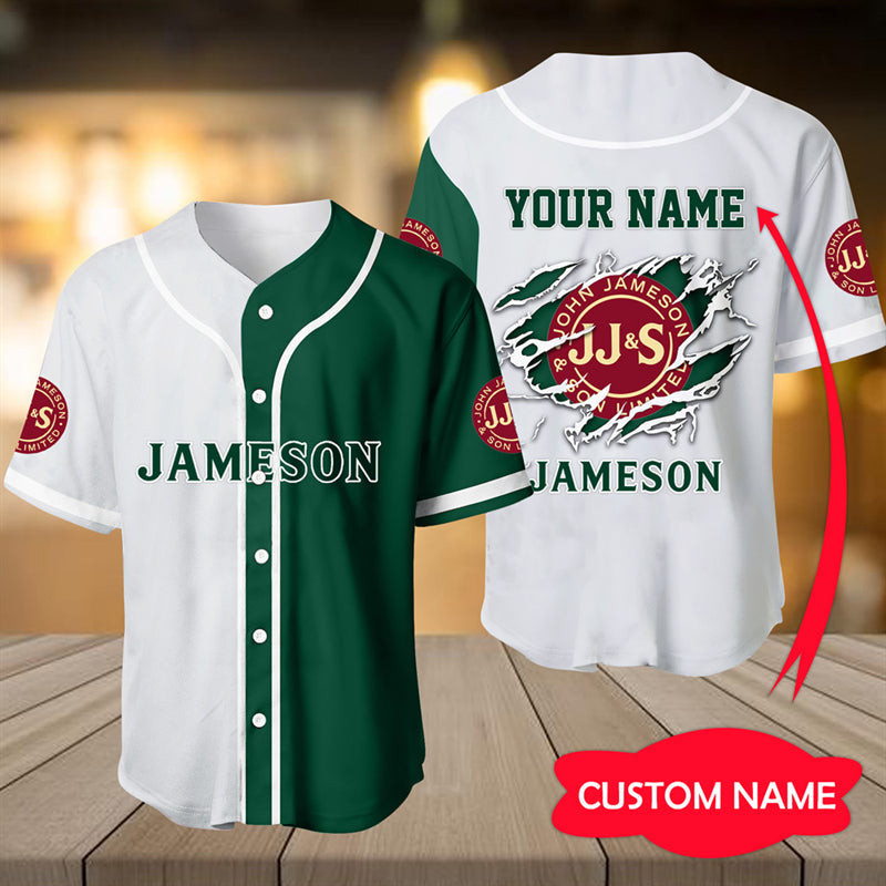 Personalized Jameson Irish Whiskey Baseball Jersey, Unisex Jersey Shirt for Men Women