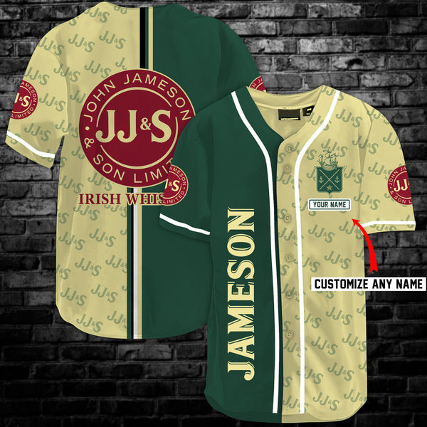 Personalized John Jameson Irish Whiskey Baseball Jersey, Unisex Jersey Shirt for Men Women