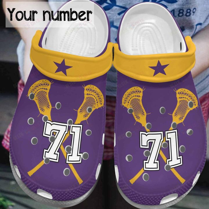 Personalized Lacrosse Player Crocs Classic Clogs Shoes