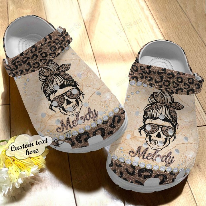 Personalized Leopard Skull Crocs Classic Clogs Shoes