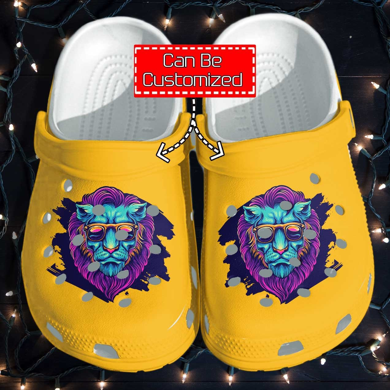 Personalized Lion Summer Vibes Beach Gift For Father Crocs Clog Shoes Fathers Custom Crocs