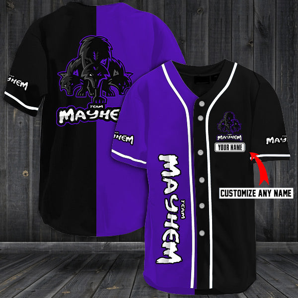 Personalized Mayhem Team Baseball Jersey